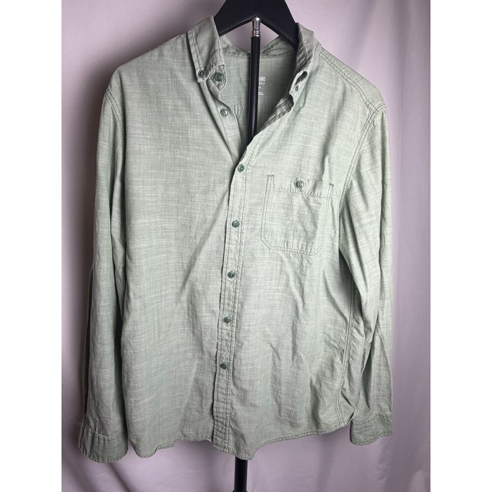Mossimo Supply Co. Men’s Green Long Sleeve Button-up Shirt Medium 100% Cotton